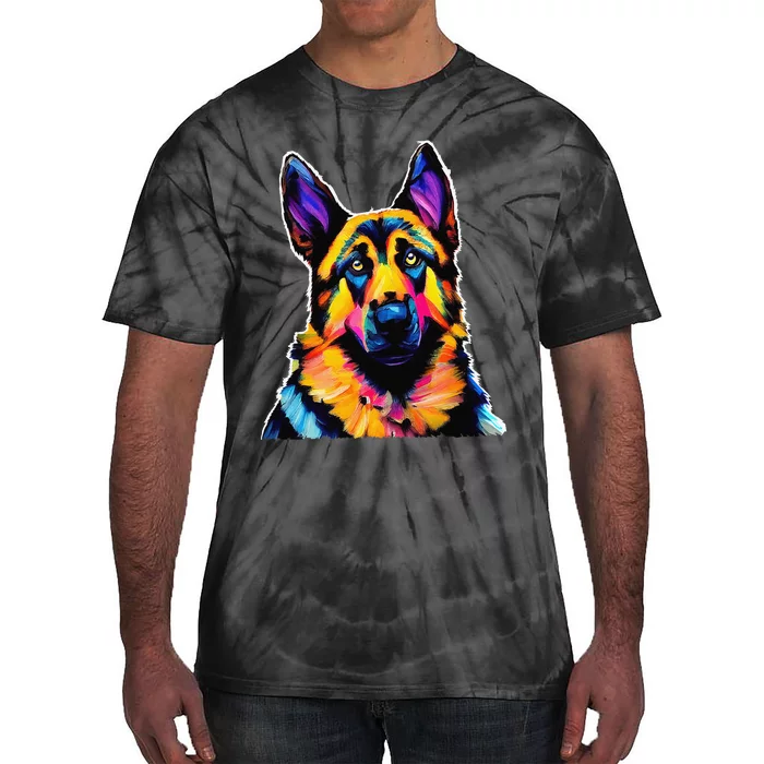 German Shepherd Dog Lover Colorful Artistic Mom Tie-Dye T-Shirt