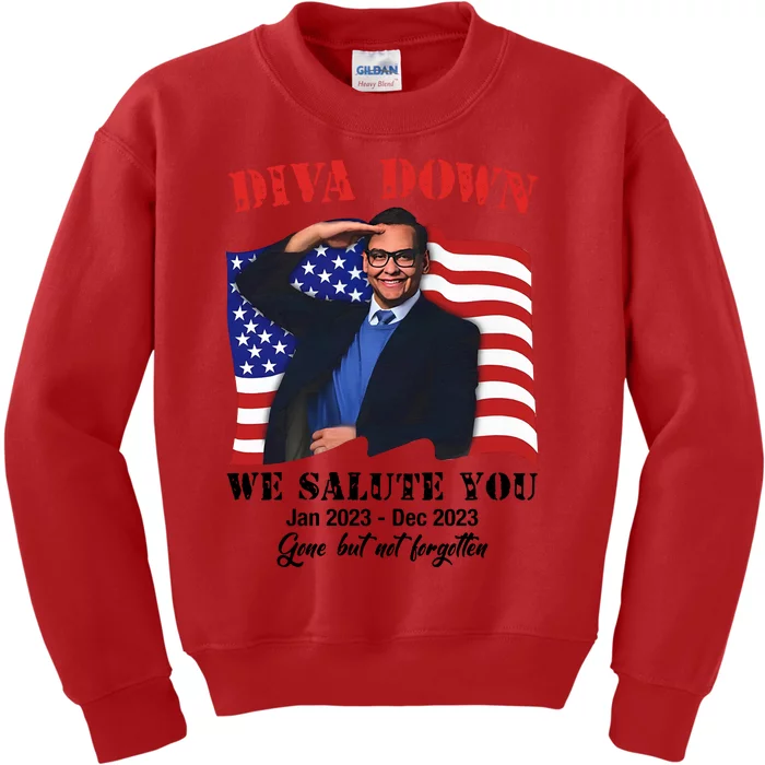 George Santos Diva Down We Salute You Kids Sweatshirt