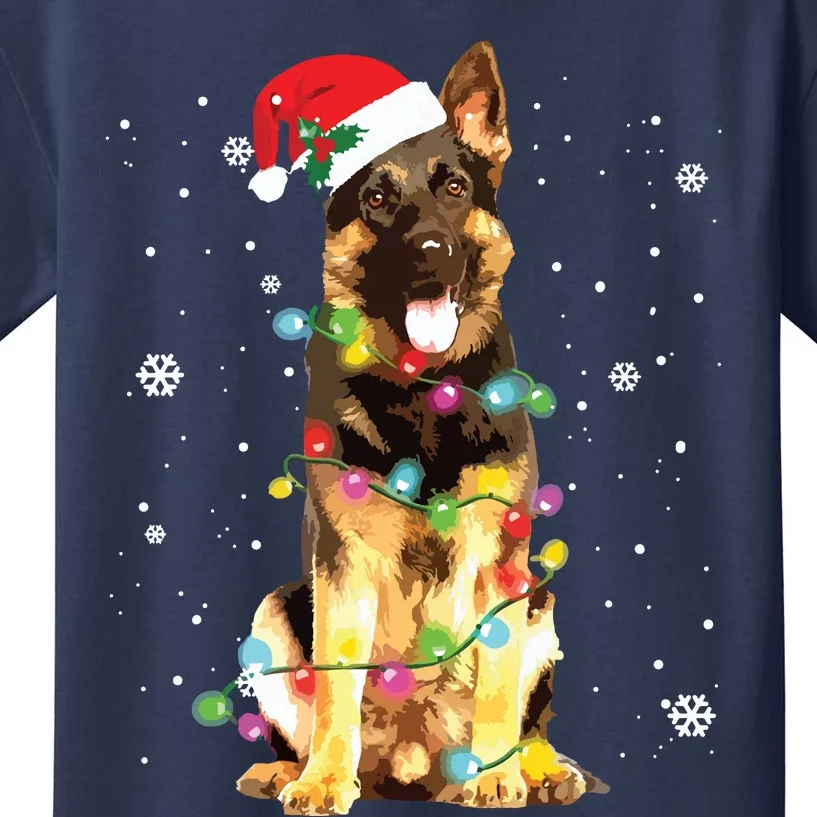 German Shepherd Dog Tree Christmas Sweater Xmas Dogs Gifts Kids T-Shirt