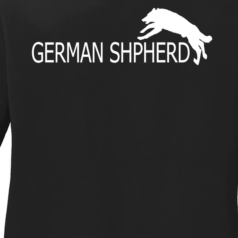 German Shepherd Dog Logo Ladies Long Sleeve Shirt