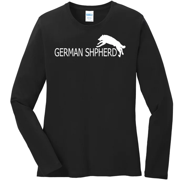 German Shepherd Dog Logo Ladies Long Sleeve Shirt