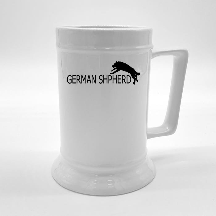 German Shepherd Dog Logo Front & Back Beer Stein