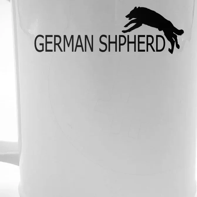 German Shepherd Dog Logo Front & Back Beer Stein