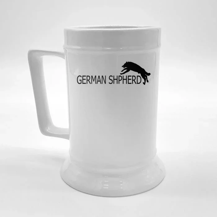 German Shepherd Dog Logo Front & Back Beer Stein