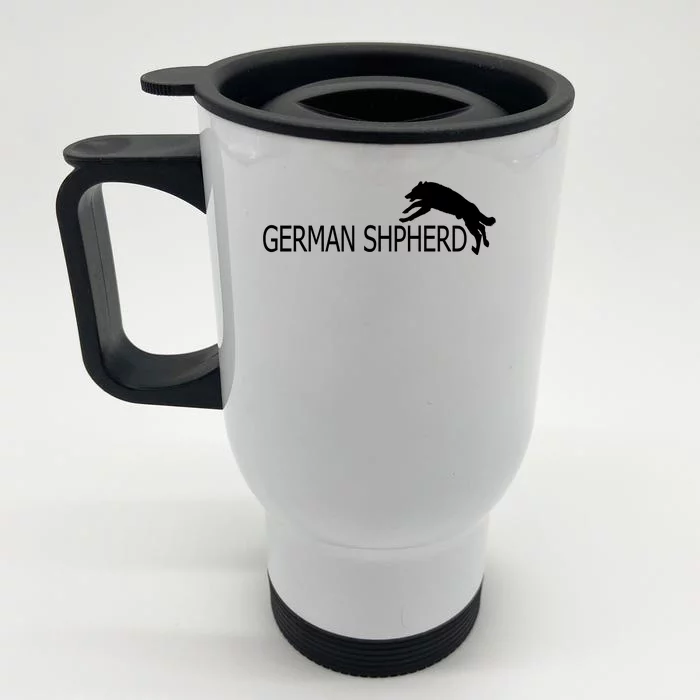 German Shepherd Dog Logo Front & Back Stainless Steel Travel Mug