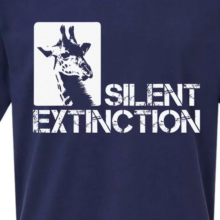 Giraffe Silent Extinction Protect Zoo Animal Lover Sueded Cloud Jersey T-Shirt