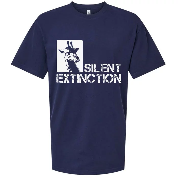 Giraffe Silent Extinction Protect Zoo Animal Lover Sueded Cloud Jersey T-Shirt