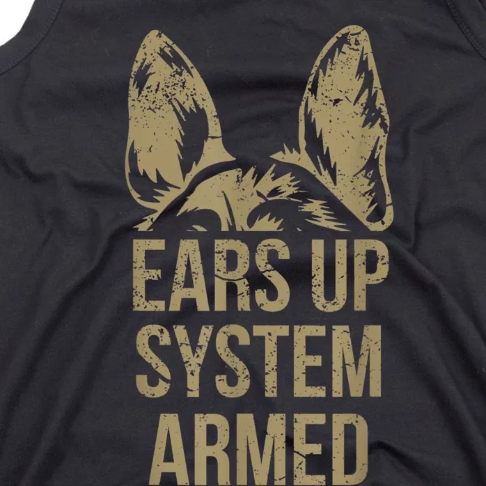 German Shepherd Ears Up System Armed Tank Top