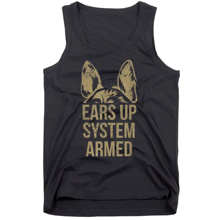 German Shepherd Ears Up System Armed Tank Top