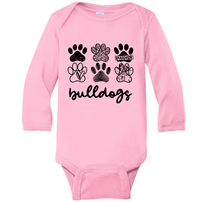 Go Sic Em Funny Bulldogs Lover Baby Long Sleeve Bodysuit