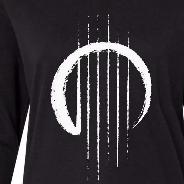 Guitar Strings Enso Japan Zen Circle Calligraphy Guitarist Womens Cotton Relaxed Long Sleeve T-Shirt