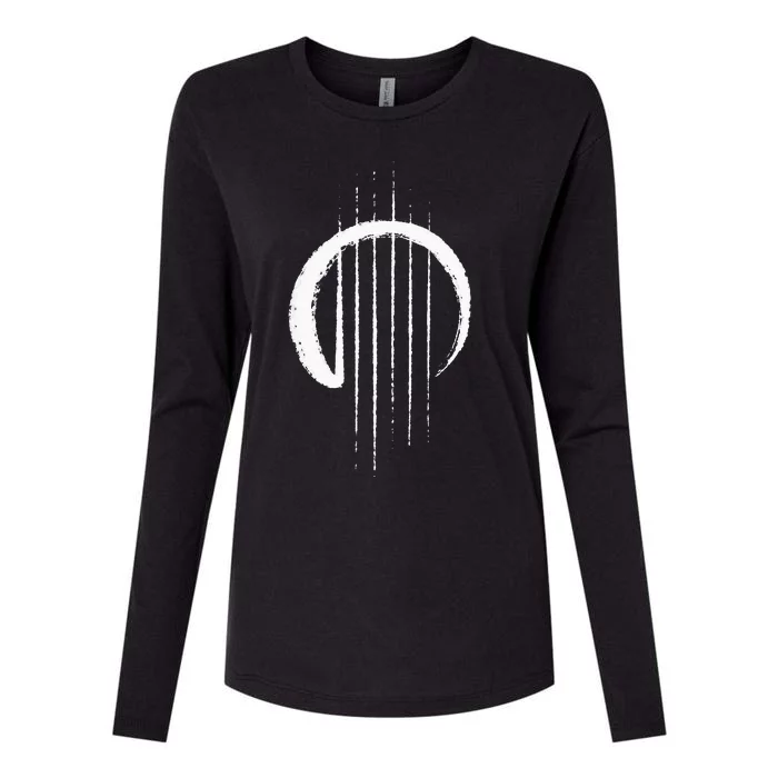 Guitar Strings Enso Japan Zen Circle Calligraphy Guitarist Womens Cotton Relaxed Long Sleeve T-Shirt