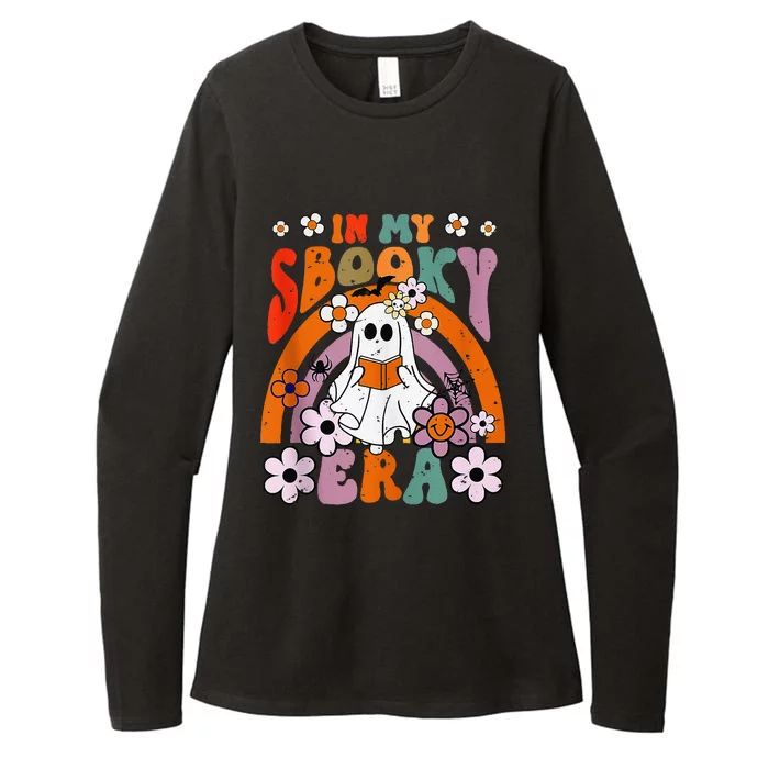 Groovy Sbooky Era Cute Ghost Boo Funny Reading Halloween Womens CVC Long Sleeve Shirt