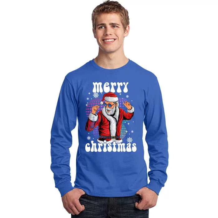 Groovy Santa Funny Disco Christmas Pjs And Costume Idea Gift Tall Long Sleeve T-Shirt