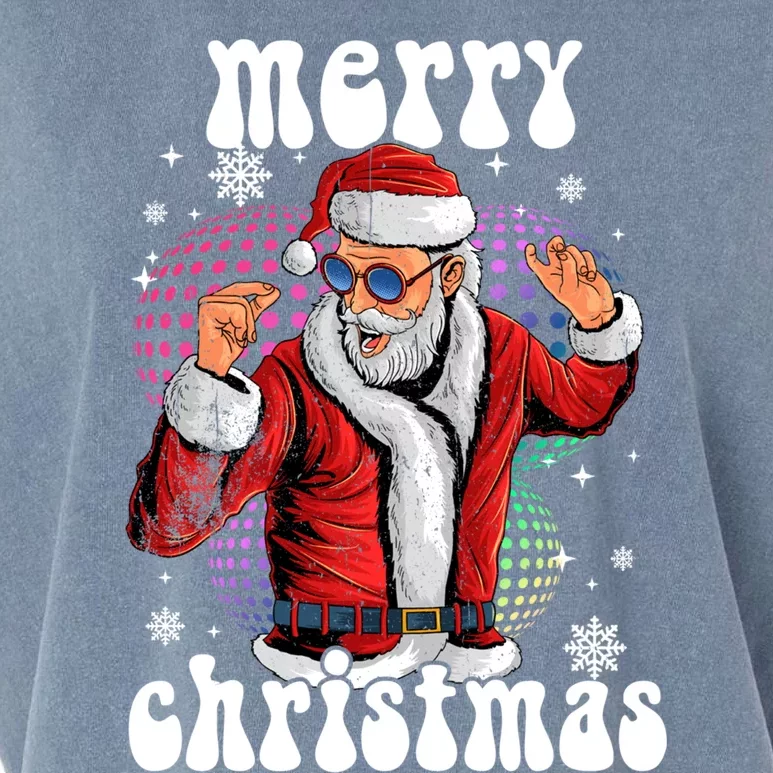 Groovy Santa Funny Disco Christmas Pjs And Costume Idea Gift Garment-Dyed Women's Muscle Tee