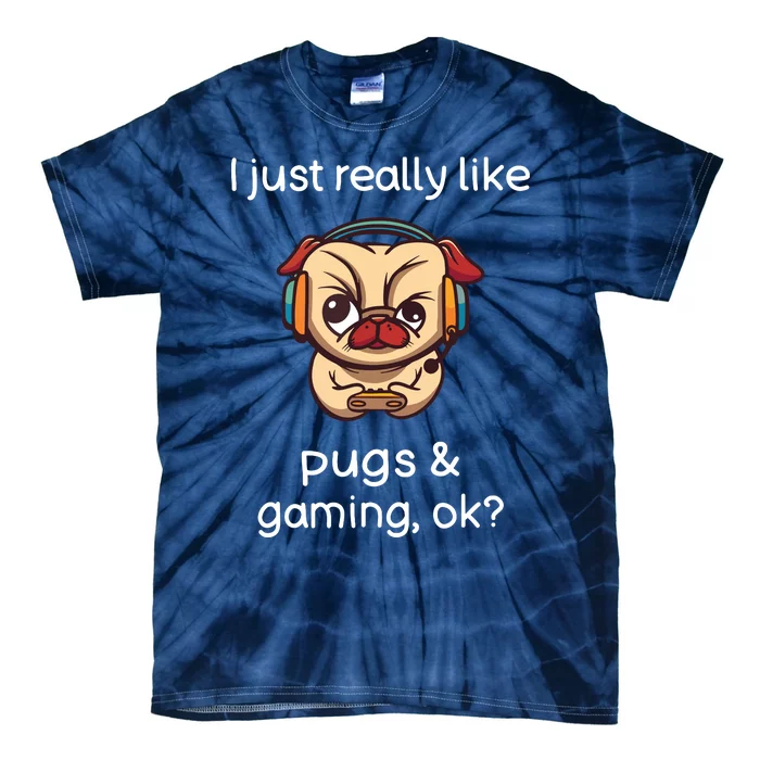 Gamer Shirts Funny Pug Lover Video Games Dog Pug Gaming Tie-Dye T-Shirt