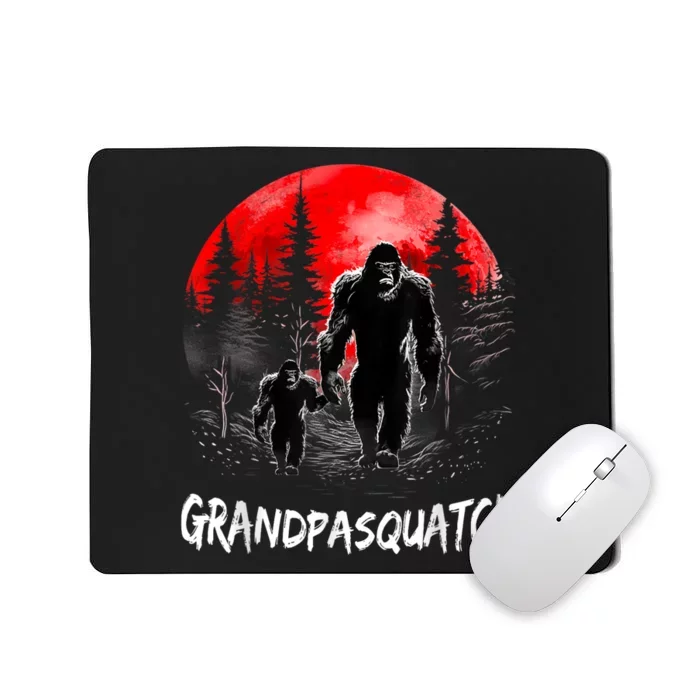 Grandpa Squatch Funny Bigfoot Dad Sasquatch Yeti Fathers Day Mousepad