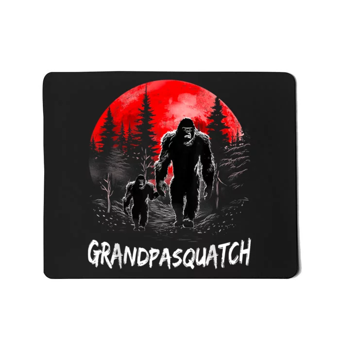 Grandpa Squatch Funny Bigfoot Dad Sasquatch Yeti Fathers Day Mousepad