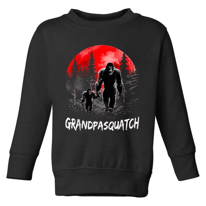 Grandpa Squatch Funny Bigfoot Dad Sasquatch Yeti Fathers Day Toddler Sweatshirt