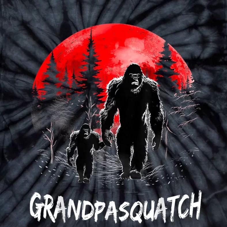 Grandpa Squatch Funny Bigfoot Dad Sasquatch Yeti Fathers Day Tie-Dye T-Shirt