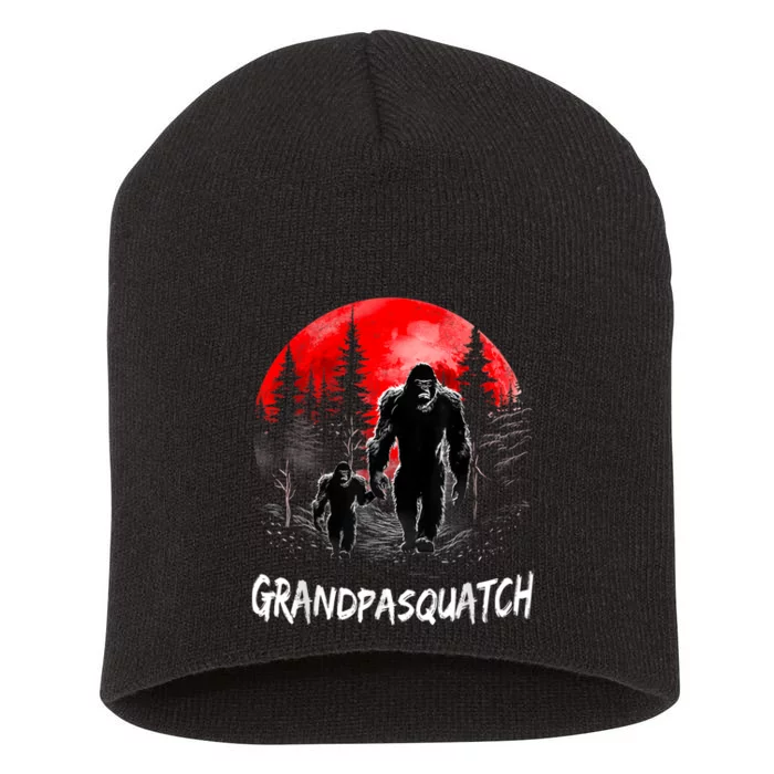 Grandpa Squatch Funny Bigfoot Dad Sasquatch Yeti Fathers Day Short Acrylic Beanie