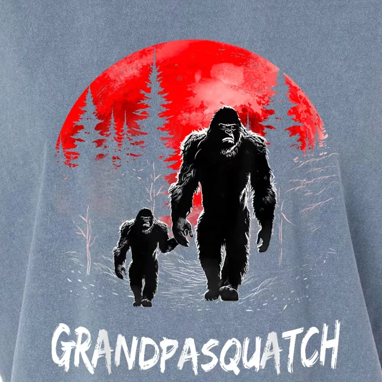 Grandpa Squatch Funny Bigfoot Dad Sasquatch Yeti Fathers Day Garment-Dyed Women's Muscle Tee