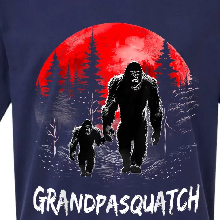 Grandpa Squatch Funny Bigfoot Dad Sasquatch Yeti Fathers Day Sueded Cloud Jersey T-Shirt