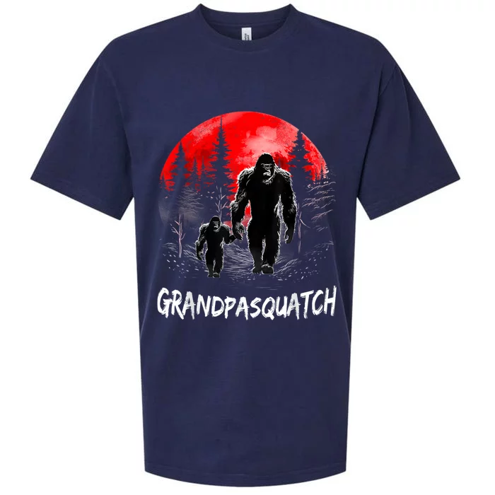 Grandpa Squatch Funny Bigfoot Dad Sasquatch Yeti Fathers Day Sueded Cloud Jersey T-Shirt