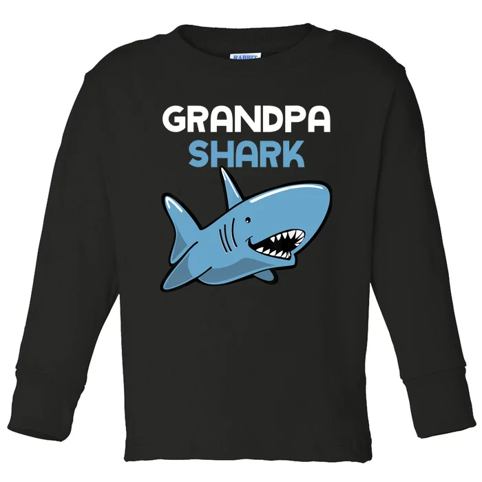 Grandpa Shark Funny Family Toddler Long Sleeve Shirt