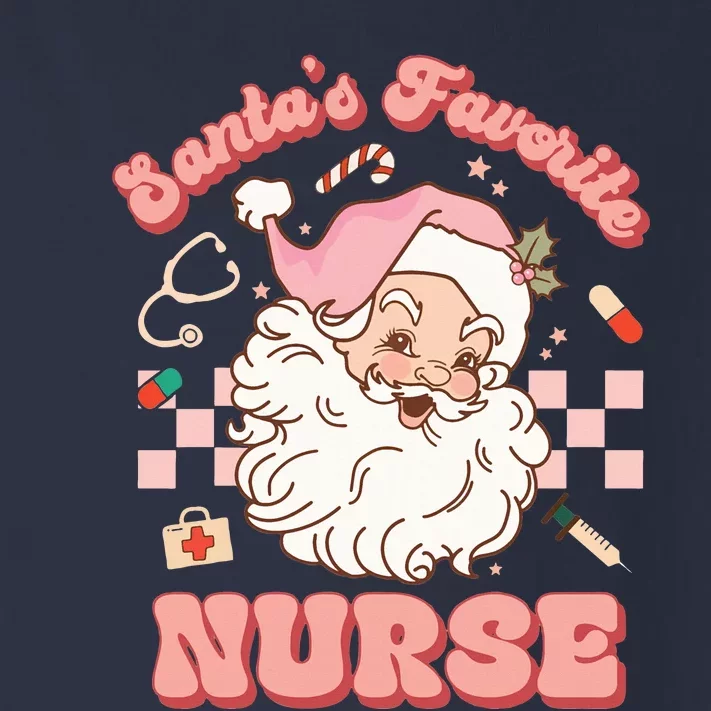 Groovy Santa's Favorite Nurse Christmas RN ER ICU Toddler Long Sleeve Shirt