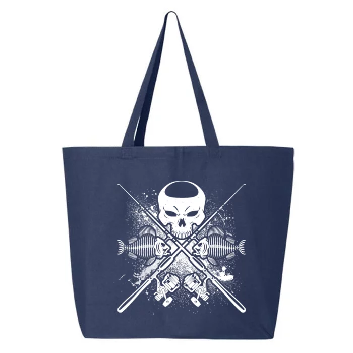 Grunge Skull Fish Bone Fishing 25L Jumbo Tote