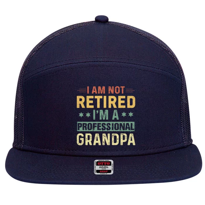 Grandpa S Funny Fathers Day Retired Grandpa Cool Gift 7 Panel Mesh Trucker Snapback Hat