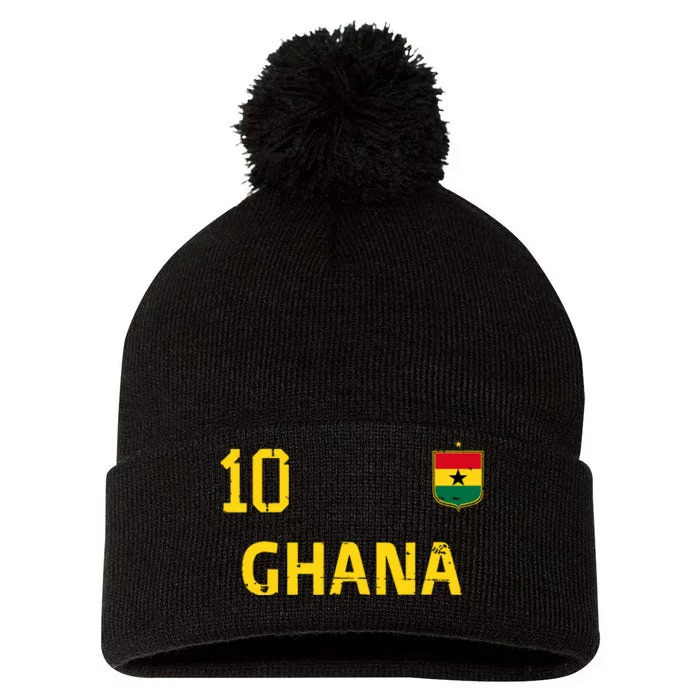 Ghana Soccer Fans Jersey Ghanaian Flag Football Lovers Pom Pom 12in Knit Beanie