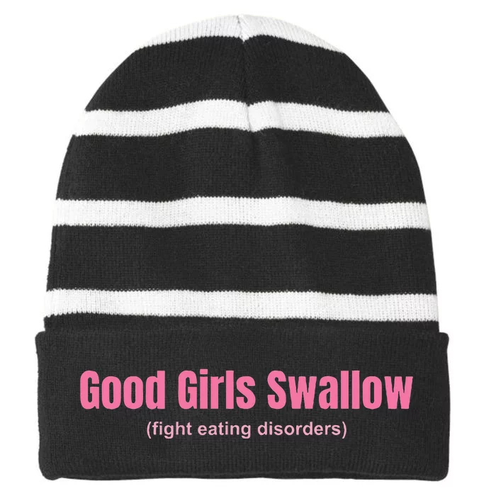 Good Swallow Fight Eating Disorders Striped Beanie with Solid Band