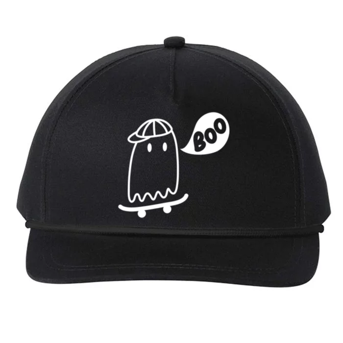 Ghost Skateboard Funny Halloween Costume Boo Squad Gift Snapback Five-Panel Rope Hat