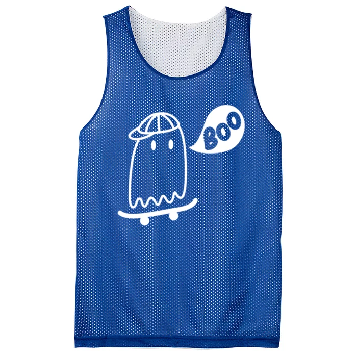 Ghost Skateboard Funny Halloween Costume Boo Squad Gift Mesh Reversible Basketball Jersey Tank