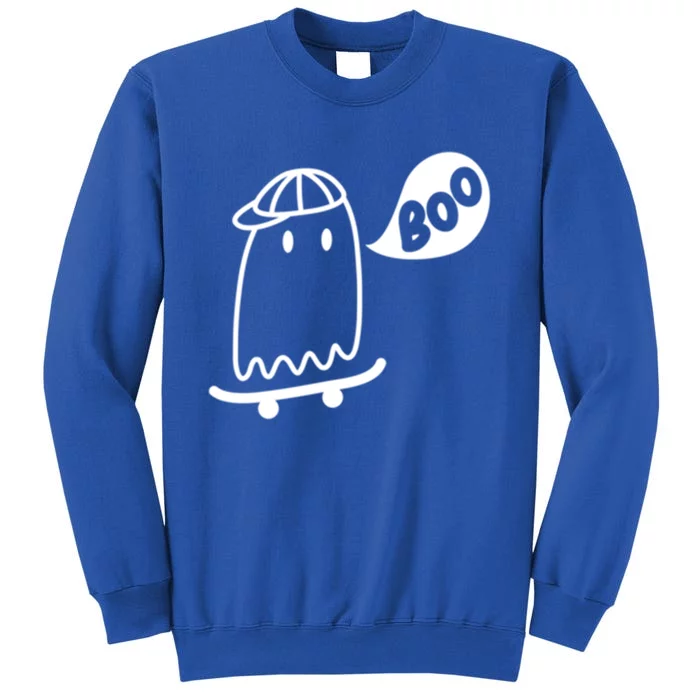 Ghost Skateboard Funny Halloween Costume Boo Squad Gift Tall Sweatshirt