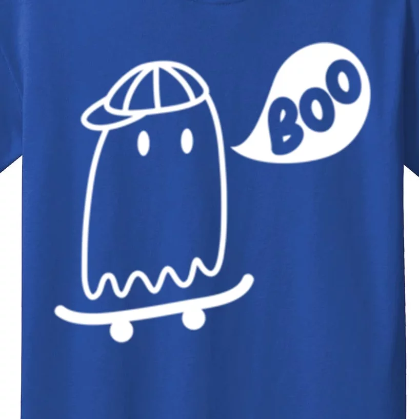 Ghost Skateboard Funny Halloween Costume Boo Squad Gift Kids T-Shirt