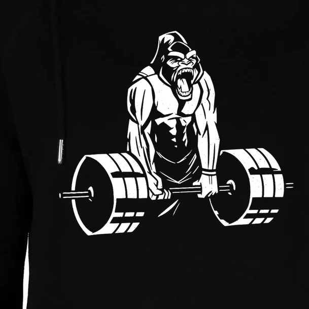 Gorilla Strength – Funny Gym Bodybuilding Weightlifting Womens Funnel Neck Pullover Hood