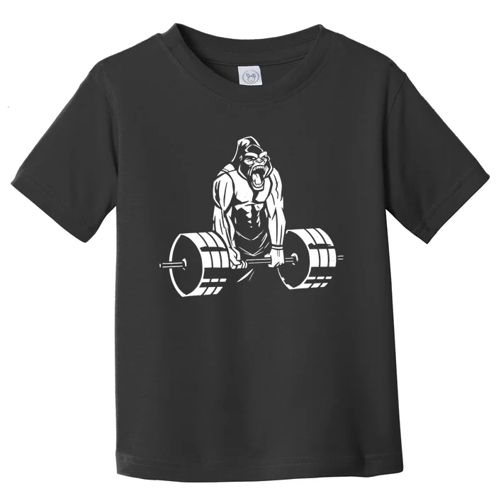 Gorilla Strength – Funny Gym Bodybuilding Weightlifting Toddler T-Shirt