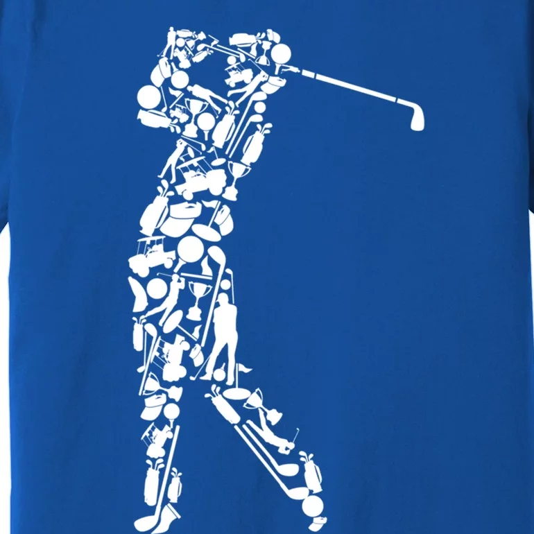 Golfer Silhouette Filled With Golf Things Gift Premium T-Shirt