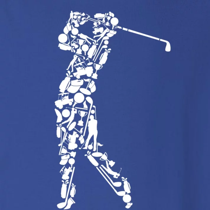 Golfer Silhouette Filled With Golf Things Gift Toddler Long Sleeve Shirt