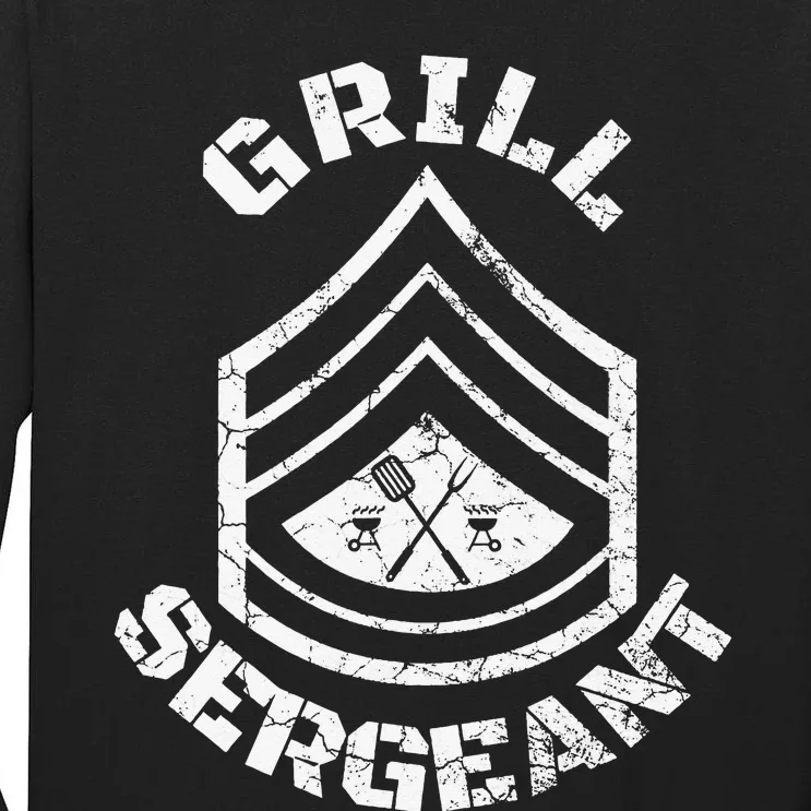 GRILL SERGEANT Funny Grilling BBQ Dad Father's Day Gift Tall Long Sleeve T-Shirt