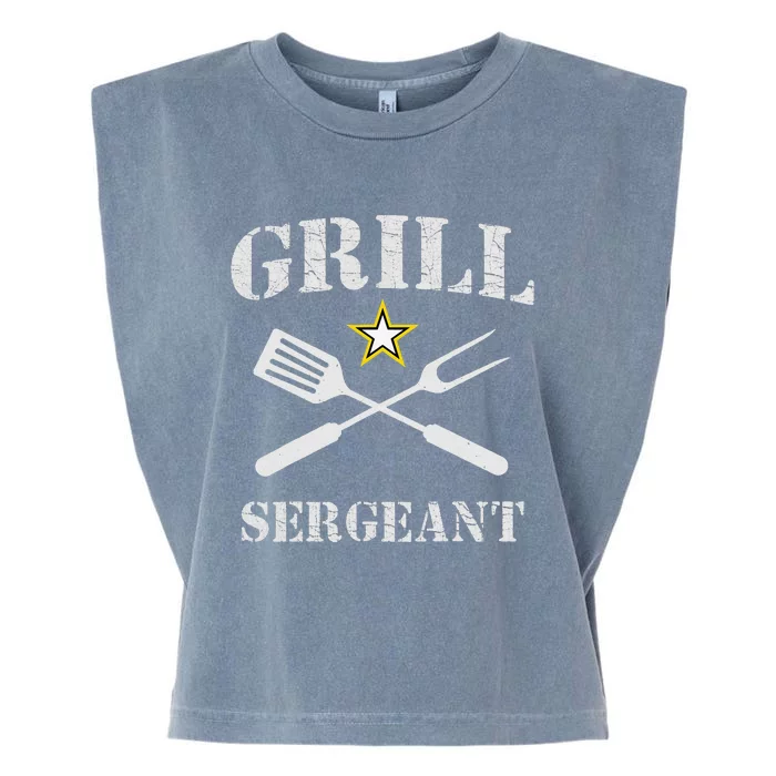 Grill Sergeant Funny Grilling BBQ Cookout Father's Day Garment-Dyed Women's Muscle Tee