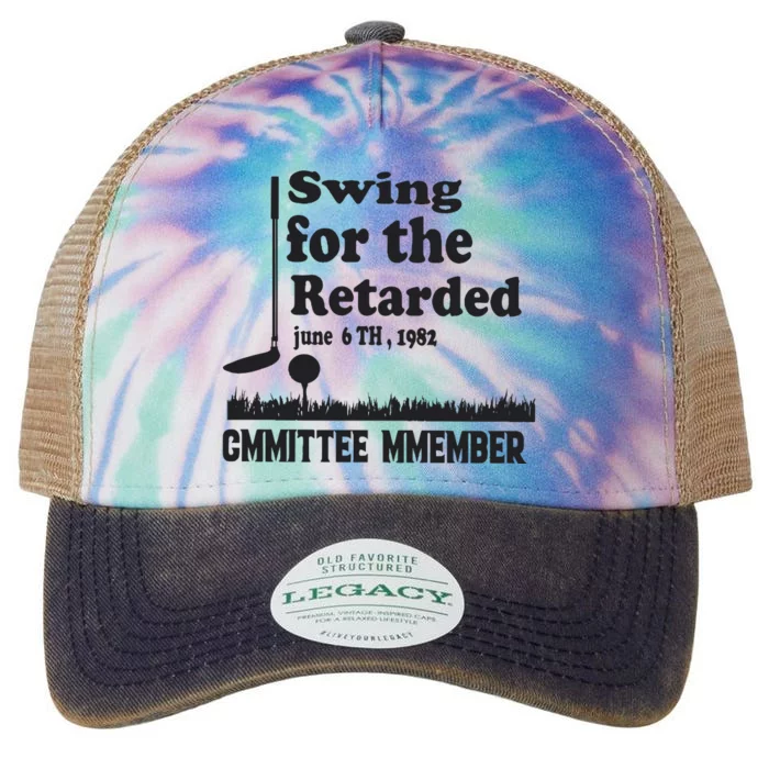 Golf Swing For The Retarded Committee Member Legacy Tie Dye Trucker Hat