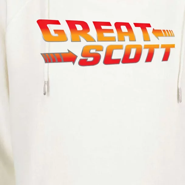 Great Scott Funny Time Traveler Mad Scientist Inventor Gift Womens Funnel Neck Pullover Hood