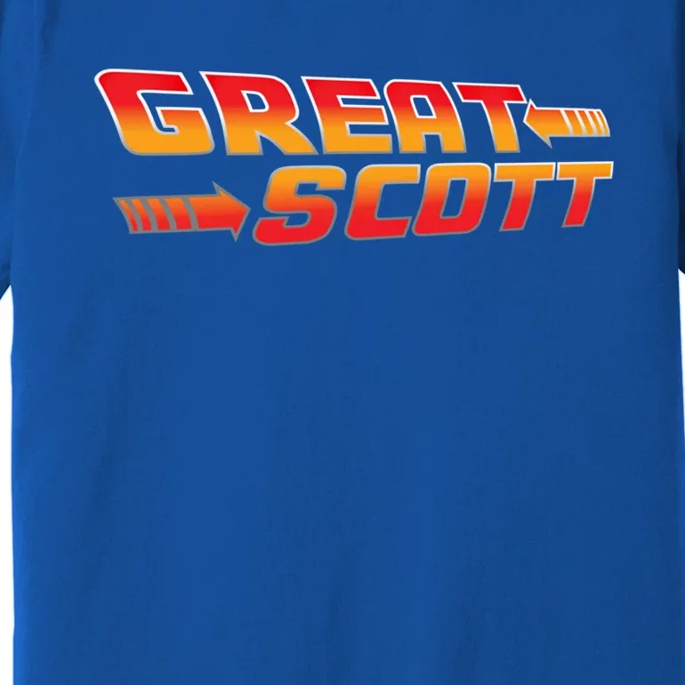 Great Scott Funny Time Traveler Mad Scientist Inventor Gift Premium T-Shirt