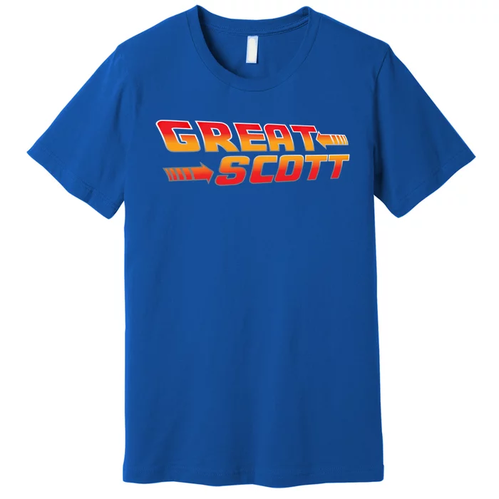 Great Scott Funny Time Traveler Mad Scientist Inventor Gift Premium T-Shirt