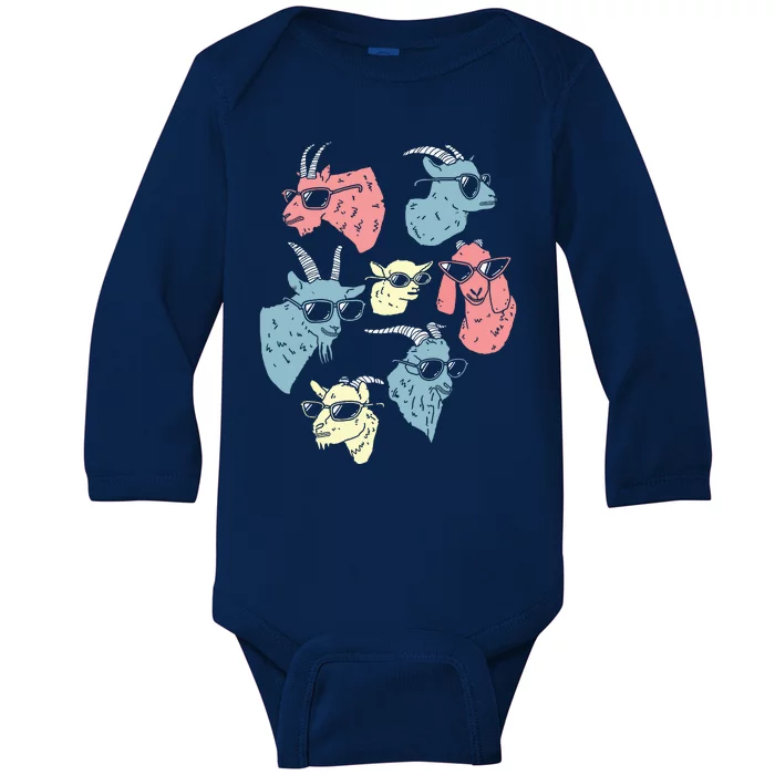 Goat Shirts Farm Animal Gift Goat Men Women Baby Long Sleeve Bodysuit