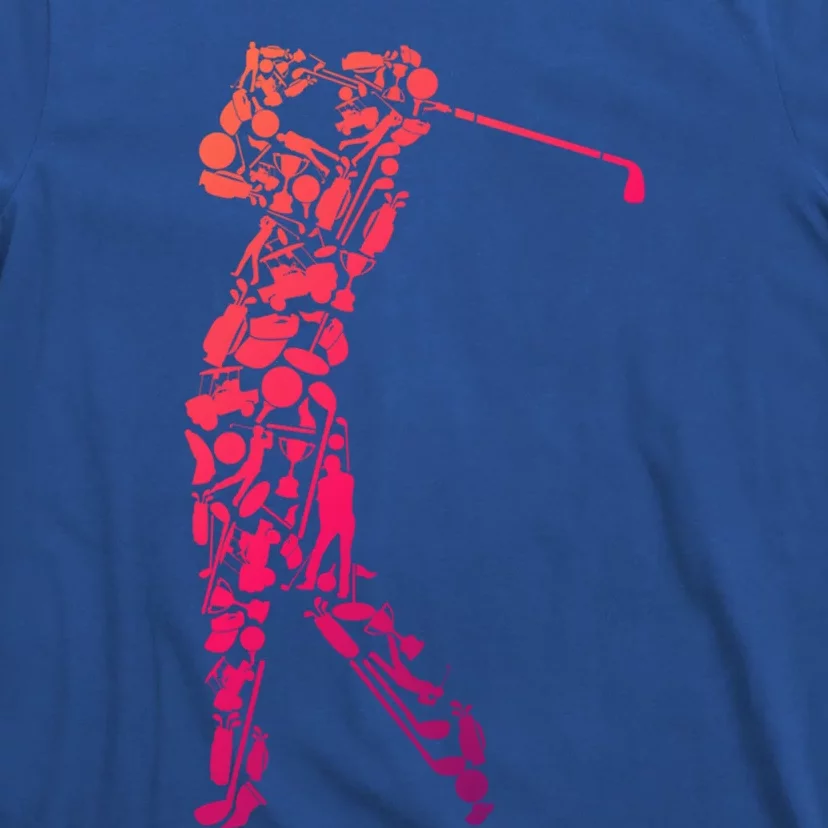 Golfer Silhouette Filled With Golf Things Meaningful Gift T-Shirt